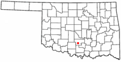 Location of Elmore City, Oklahoma