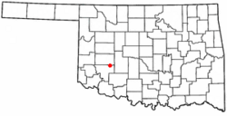 Location of Mountain View, Oklahoma