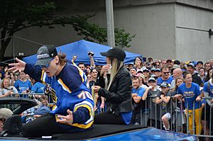 Oskar Sundqvist during the 2019 Stanley Cup parade