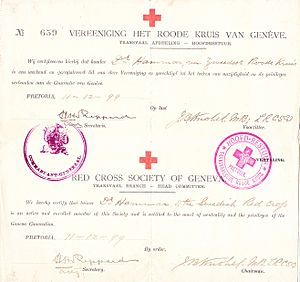 Red Cross pass for Dr. Josef Hammar