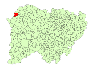 Location of Vilvestre in Salamanca