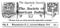 The Quarterly Journal of the American Society of Indians