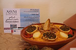 Tunisian couscous with stuffed calamari
