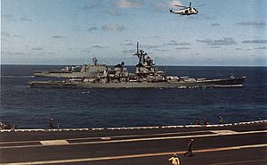 USS Wisconsin (BB-64) at sea c1990