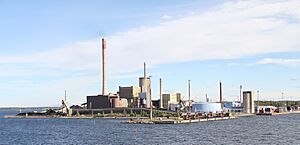 Vaasa Vaskiluoto power plant from sea