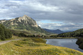 View of Meridian Lake and Mount Crested Butte above the Colorado city of Crested Butte on the high, dirt Washington Gulch Road in Gunnison County, Colorado LCCN2015633497