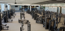 Fitness center for workers at the office campus