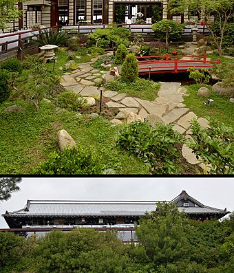 Yamashiro Restaurant inside (top) and Outside (bottom)