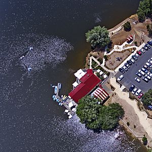 Aerial perspective of Daylesford Boathouse