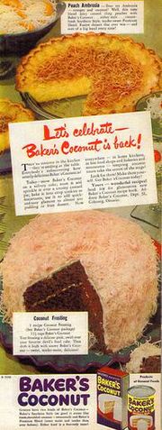 Bakers coconut vintage ad
