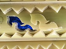Banana stalk carving in close view