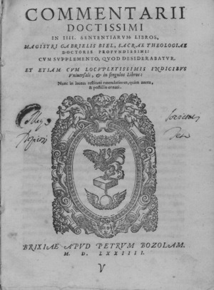 Biel - Commentarii doctissimi in 4. Sententiarum libros, 1574 - 4574423