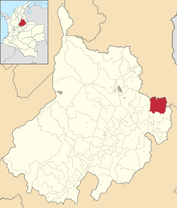 Location of the municipality and town of Cerrito, Santander in the Santander  Department of Colombia.