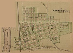 Covington, Indiana map from 1876 atlas