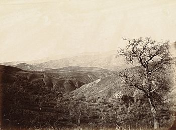 Crossing of the Sierra Nevadas, California; 'Tehachapa Pass,' 1,720 miles west of Missouri River. (Boston Public Library)