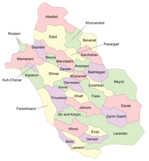 Counties of Fars Province