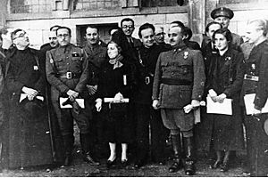 Franco with Falange leaders, 1937-1938