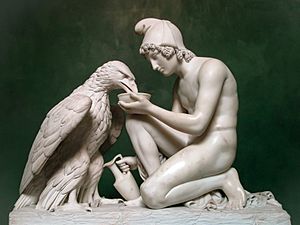 Ganymede Waters Zeus as an Eagle by Thorvaldsen
