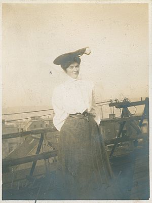 Gladys Drury on a rooftop in Halifax, Nova Scotia