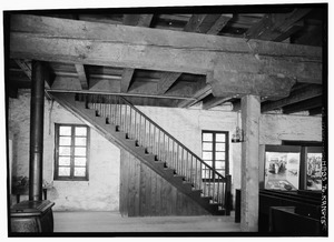 Historic American Buildings Survey David von Riesen, Photographer July 1965 STAIR DETAIL (First Floor) - First Territorial Capitol of Kansas, Fort Riley Military Reserve, Riley HABS KANS,81-FORIL,1-11