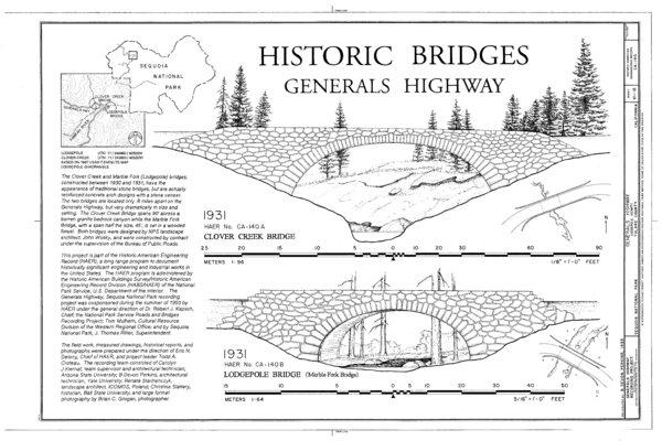 Historic Bridges - Generals Highway, Three Rivers, Tulare County, CA HAER CAL,54-THRIV.V,2- (sheet 10 of 10)