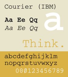 Variations of IBM Courier styles