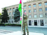 Ilham Aliyev raised the National Flag of Azerbaijan in Khankendi city