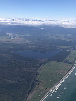 Lake Mahinapua aerial view