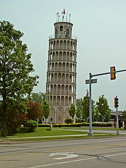 Leaning tower Niles Chicago