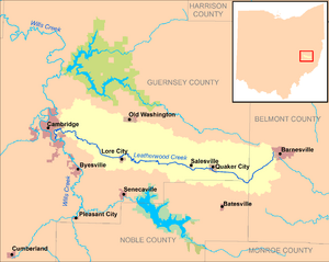Leatherwood Creek Ohio map.png