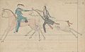 Ledger Drawing - Arapaho and U.S Soldier Fight on Horseback