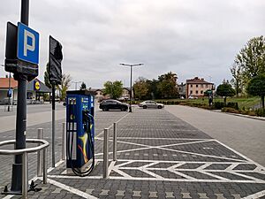 Lidl Charging Station for electric cars in Tomaszów Mazowiecki, Poland