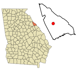 Location in Lincoln County and the state of Georgia
