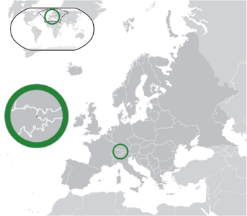 Location of  Liechtenstein  (green)on the European continent  (dark grey)  —  [Legend]