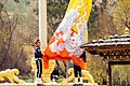 Lowering of a Large Bhutanese Flag