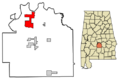 Lowndes County Alabama Incorporated and Unincorporated areas White Hall Highlighted 0181912