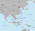 MH370 scheduled flight map with labels