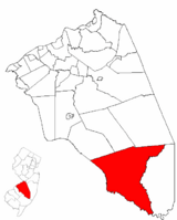 Washington Township highlighted in Burlington County. Inset map: Burlington County highlighted in the State of New Jersey.