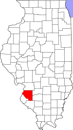 Map of Illinois highlighting St. Clair County