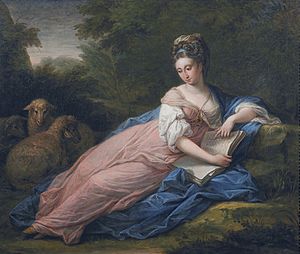 Mary Tisdal Reading, by Angelica Kauffmann