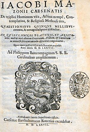 Mazzoni, Jacopo – De triplici hominum vita, activa nempe, contemplativa, et religiosa methodi tres, 1577 – BEIC 11397199