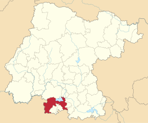 Location of Yuriria municipality in Guanajuato