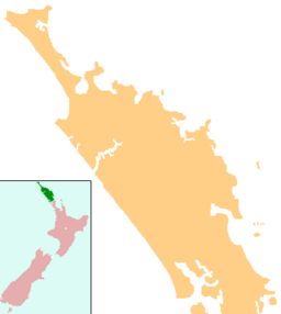 Location of lake in Northland, New Zealand