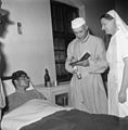 Nehru visiting Srinagar Brigade Headquarters Military Hospital in May 1948
