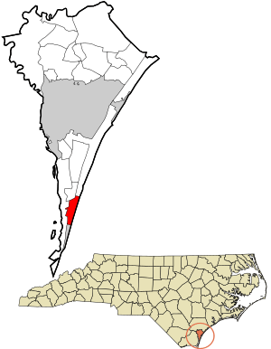 New Hanover County North Carolina incorporated and unincorporated areas Carolina Beach highlighted