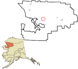 Location in Northwest Arctic Borough and the state of Alaska.