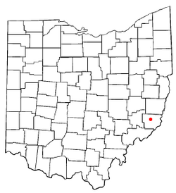 Location of Woodsfield, Ohio