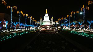 Oakland Mormon Temple at Christmas