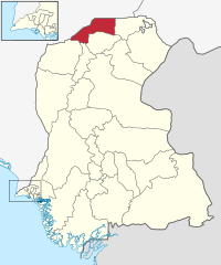 Map of Sindh with Jacobabad District highlighted