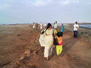 People walking on the beach in Karaikal !!